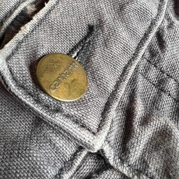 Vintage Carhartt Double Knee Work Pants Gray Distressed Paint Stains Rip W30 L28 - Picture 12 of 15